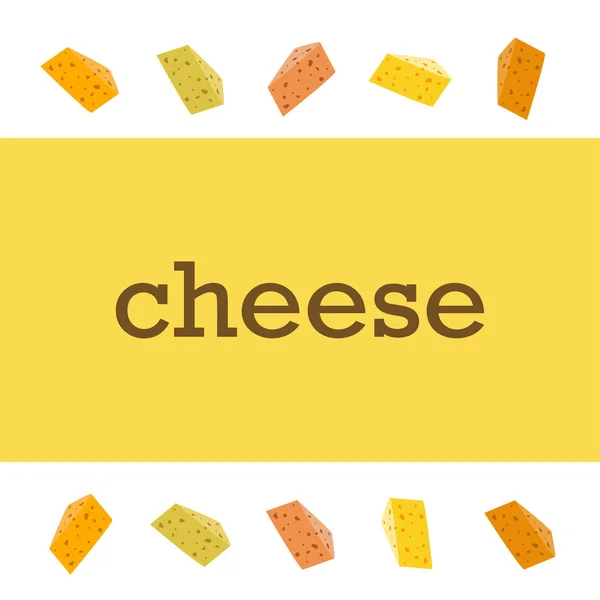 Vector de queso, fondo de queso apetitoso, productos lácteos . — Archivo Imágenes Vectoriales