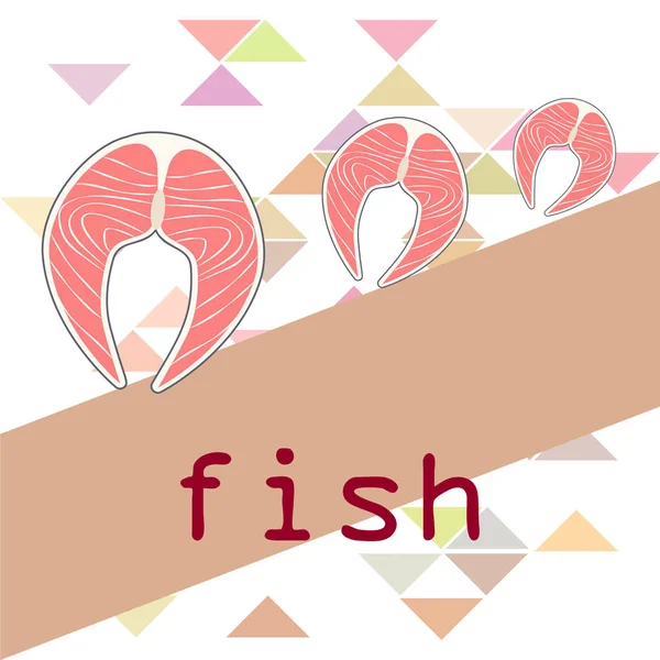 Balık, deniz ürünleri. Vektör deniz ürünleri. Gıda ve restoran tasarımı.
