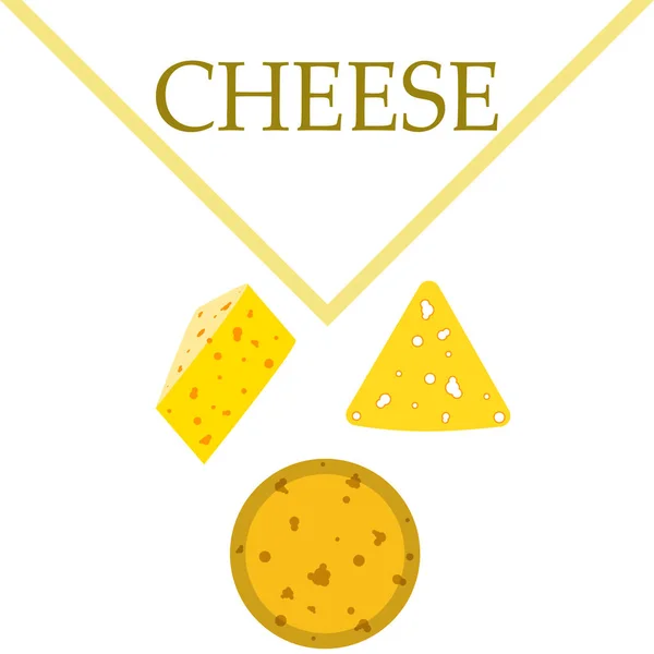 Vector de queso, fondo de queso apetitoso, productos lácteos . — Archivo Imágenes Vectoriales