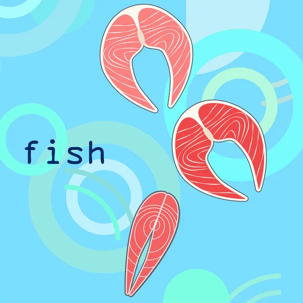 Рыба, морепродукты. Векторные морепродукты. Дизайн продуктов питания и ресторанов . — стоковый вектор