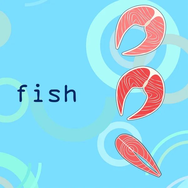 魚介類ベクターシーフード。食べ物とレストランのデザイン. — ストックベクタ