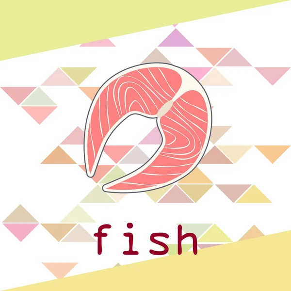 Pescado, marisco. Vector de mariscos. Diseño de comida y restaurante . — Vector de stock