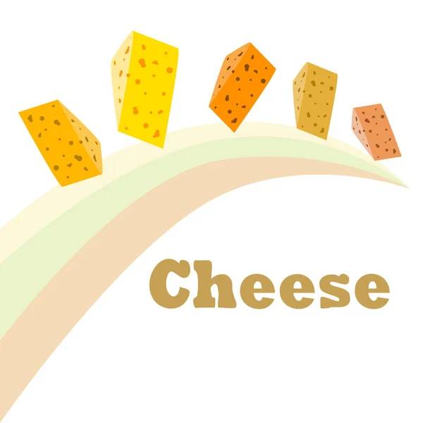 Vector de queso, fondo de queso apetitoso, productos lácteos . — Archivo Imágenes Vectoriales