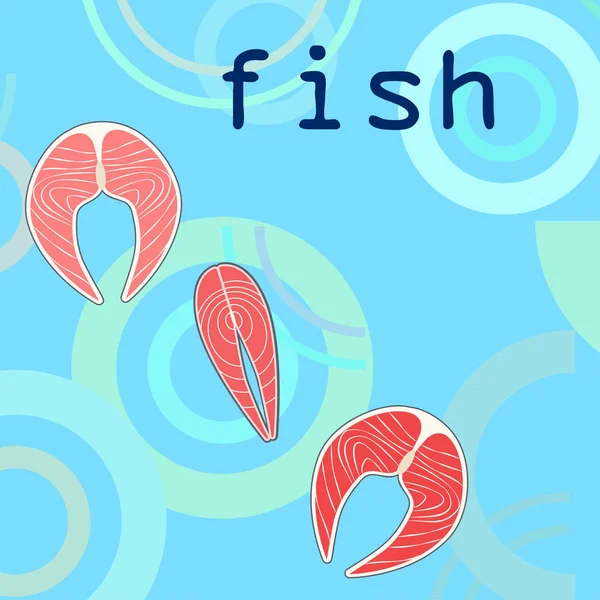 Fisch, Meeresfrüchte. Vektor Meeresfrüchte. Essen und Restaurantdesign. — Stockvektor