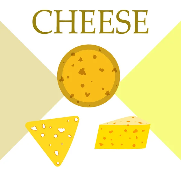 Vetor de queijo, fundo de queijo apetitoso, produto lácteos . —  Vetores de Stock