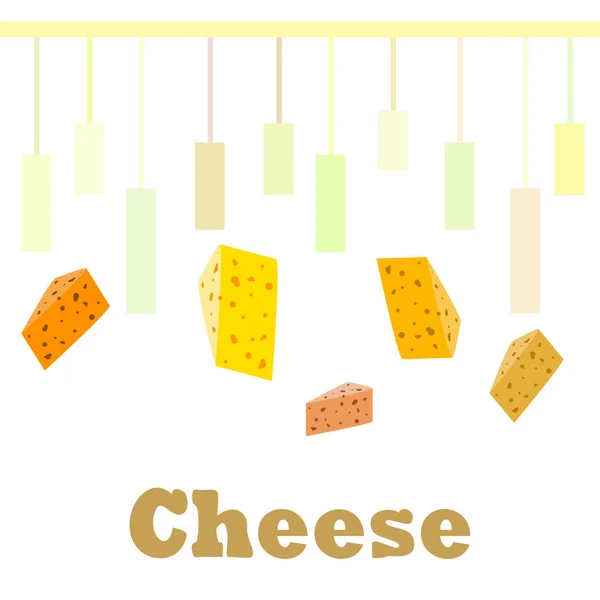 チーズベクトル、食欲をそそるチーズ背景、乳製品. — ストックベクタ