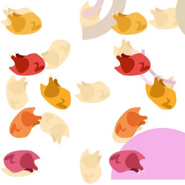 Tavuk eti, karikatür, vektör illüstrasyon, gıda arka plan.