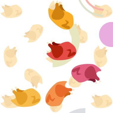 Tavuk eti, karikatür, vektör illüstrasyon, gıda arka plan.