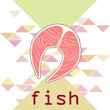 Balık, deniz ürünleri. Vektör deniz ürünleri. Gıda ve restoran tasarımı.