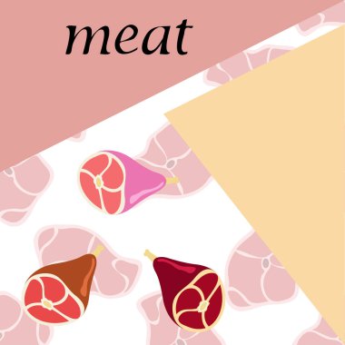 Bütün ayak, taze et. Çiftlik dükkanı konsepti için görüntü. Vektör arkaplanı.