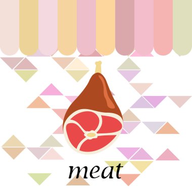 Bütün ayak, taze et. Çiftlik dükkanı konsepti için görüntü. Vektör arkaplanı.