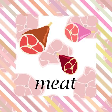 Bütün ayak, taze et. Çiftlik dükkanı konsepti için görüntü. Vektör arkaplanı.