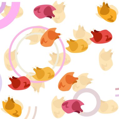 Tavuk eti, karikatür, vektör illüstrasyon, gıda arka plan.