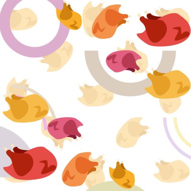 Tavuk eti, karikatür, vektör illüstrasyon, gıda arka plan.