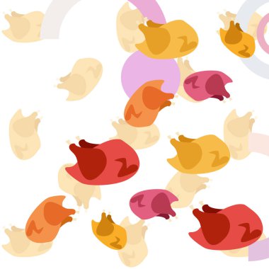 Tavuk eti, karikatür, vektör illüstrasyon, gıda arka plan.