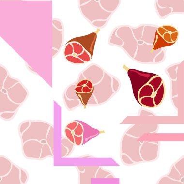 Bütün ayak, taze et. Çiftlik dükkanı konsepti için görüntü. Vektör arkaplanı.