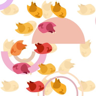 Tavuk eti, karikatür, vektör illüstrasyon, gıda arka plan.