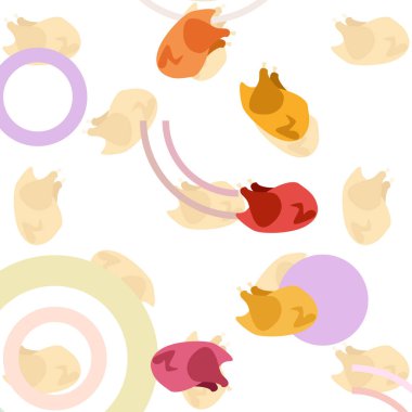 Tavuk eti, karikatür, vektör illüstrasyon, gıda arka plan.