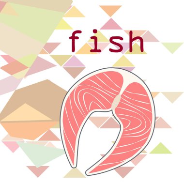 Balık, deniz ürünleri. Vektör deniz ürünleri. Gıda ve restoran tasarımı.