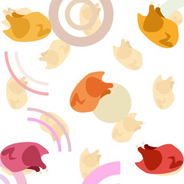 Tavuk eti, karikatür, vektör illüstrasyon, gıda arka plan.