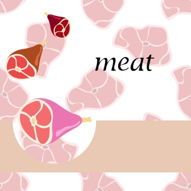 Bütün ayak, taze et. Çiftlik dükkanı konsepti için görüntü. Vektör arkaplanı.