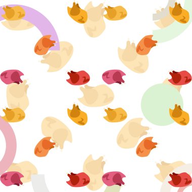 Tavuk eti, karikatür, vektör illüstrasyon, gıda arka plan.