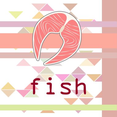 Balık, deniz ürünleri. Vektör deniz ürünleri. Gıda ve restoran tasarımı.