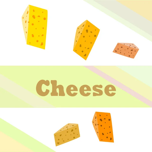 Vettore formaggio, appetitoso sfondo formaggio, latticini . — Vettoriale Stock