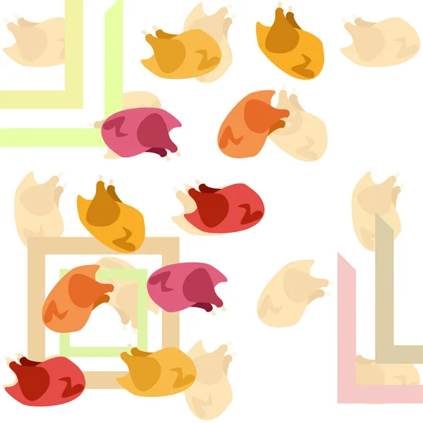 Kycklingkött, tecknad, vektor illustration, mat bakgrund. — Stock vektor