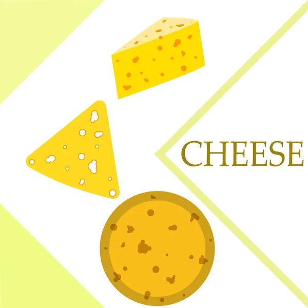 Vector de queso, fondo de queso apetitoso, productos lácteos . — Archivo Imágenes Vectoriales