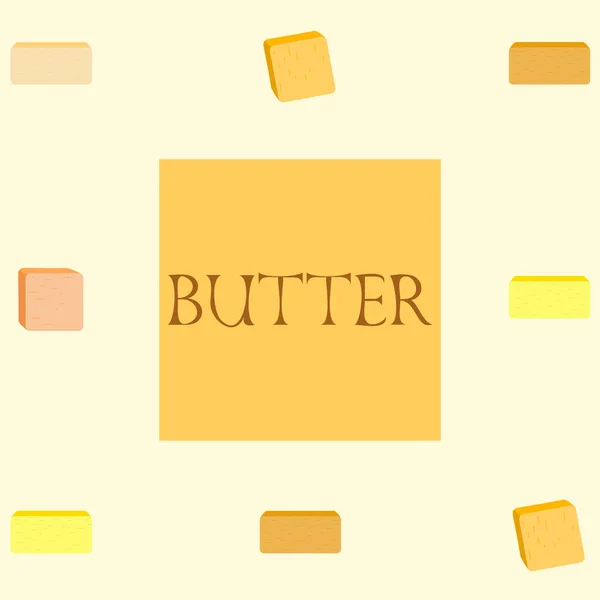 Vector yellow stick of butter. Slices of margarine or spread, fatty natural dairy product. High-calorie food for cooking and eating. — ストックベクタ