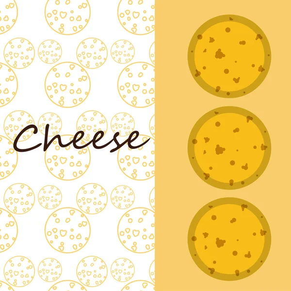 Peynir vektörü, iştah açıcı peynir arka planı, süt ürünü. — Stok Vektör