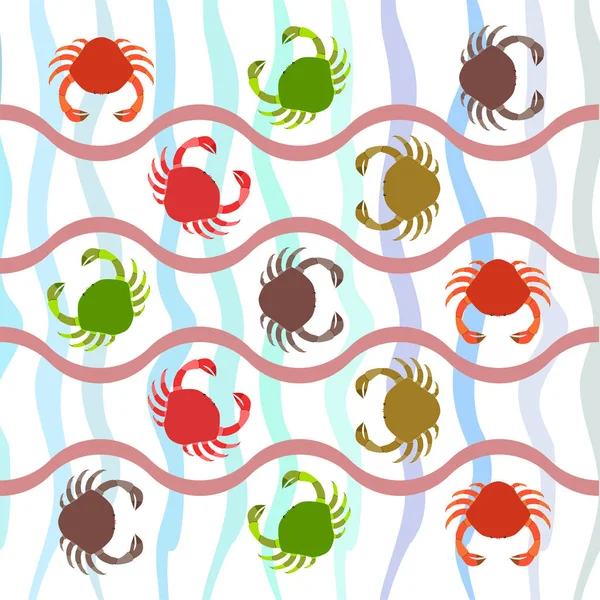 Granchi. Frutti di mare. Illustrazione vettoriale di un animale marino . — Vettoriale Stock