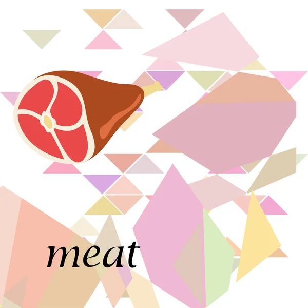 Piede intero, carne fresca. Immagine per concetto di negozio di fattoria. Sfondo vettoriale. — Vettoriale Stock