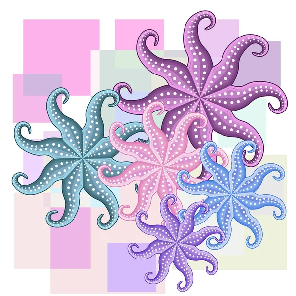 Octopus Fresh Seafood Vector Backgroung Food Restaurant Design — Stock Vector