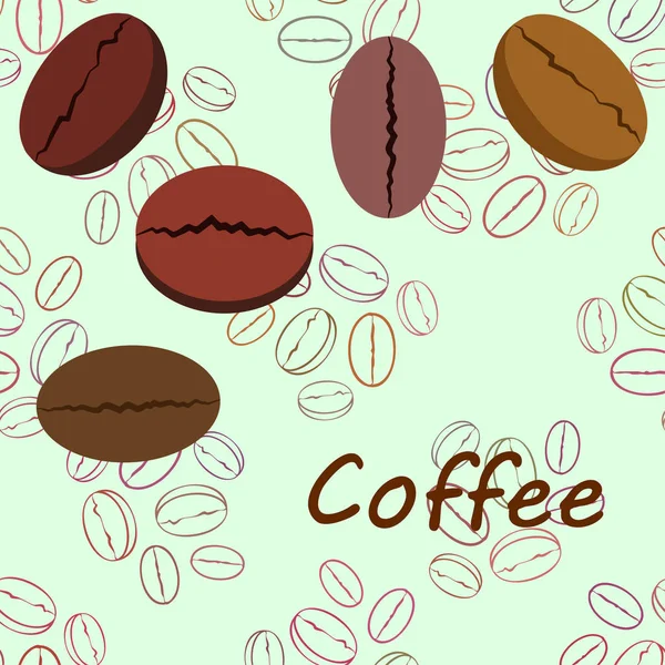 Koffiekorrels. Drinks menu voor restaurant, vector achtergrond. — Stockvector