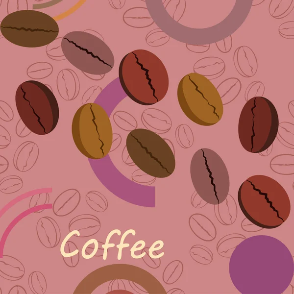 Koffiekorrels. Drinks menu voor restaurant, vector achtergrond. — Stockvector