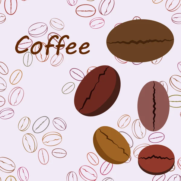 Granos de café. Menú de bebidas para restaurante, fondo vectorial. — Archivo Imágenes Vectoriales