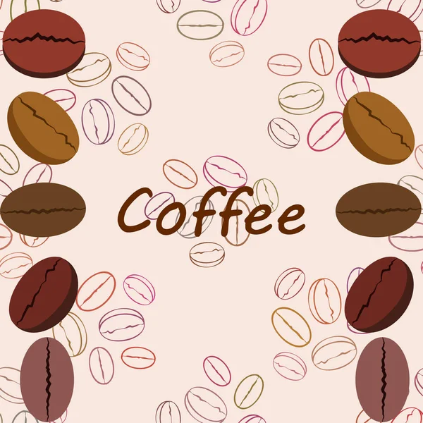 Granos de café. Menú de bebidas para restaurante, fondo vectorial. — Vector de stock