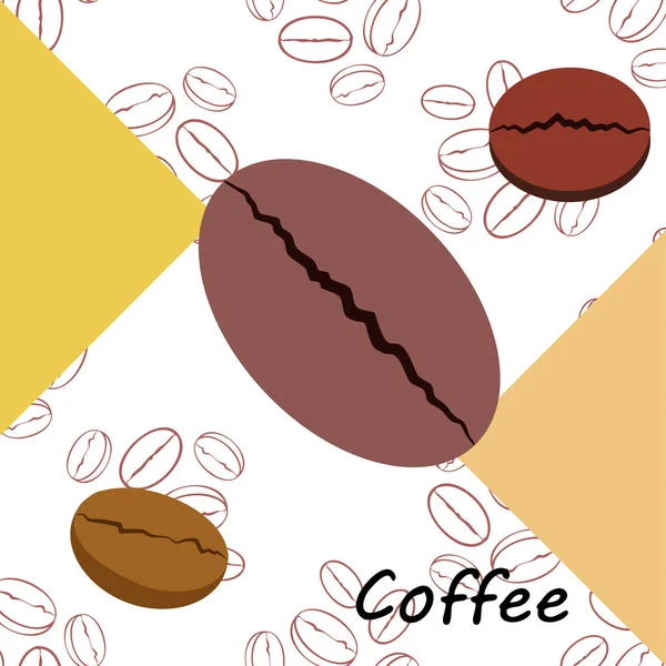 Granos de café. Menú de bebidas para restaurante, fondo vectorial. — Vector de stock