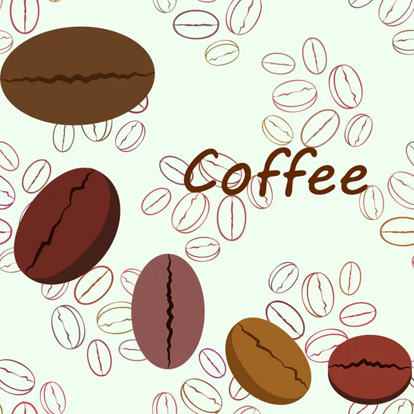 Kaffeekörner. Getränkekarte für Restaurant, Vektorhintergrund. — Stockvektor