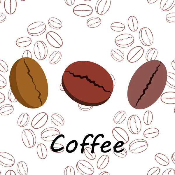 Koffiekorrels. Drinks menu voor restaurant, vector achtergrond. — Stockvector