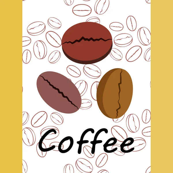 Granos de café. Menú de bebidas para restaurante, fondo vectorial. — Vector de stock