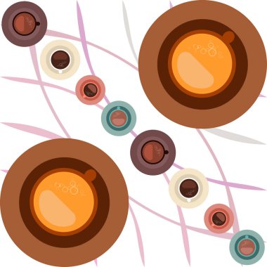 Bir fincan taze kahve. Vektör İllüstrasyonu. Kafeterya, Pankart ve Kartlar için Dekoratif Tasarım.