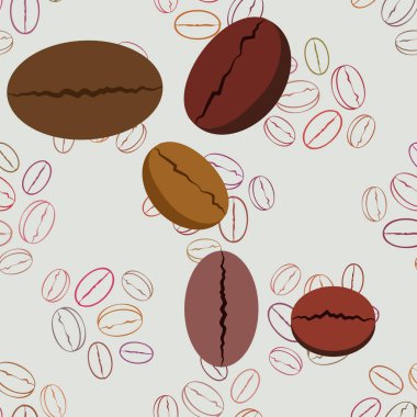 Kahve taneleri. Restoran için içecek menüsü, vektör arkaplanı.