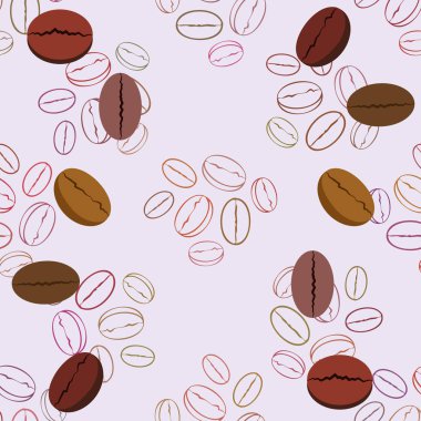 Kahve taneleri. Restoran için içecek menüsü, vektör arkaplanı.