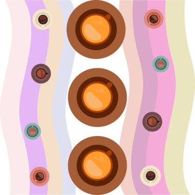 Bir fincan taze kahve. Vektör İllüstrasyonu. Kafeterya, Pankart ve Kartlar için Dekoratif Tasarım.