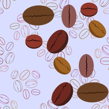 Kahve taneleri. Restoran için içecek menüsü, vektör arkaplanı.