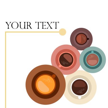 Bir fincan taze kahve. Vektör İllüstrasyonu. Kafeterya, Pankart ve Kartlar için Dekoratif Tasarım.