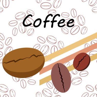 Kahve taneleri. Restoran için içecek menüsü, vektör arkaplanı.